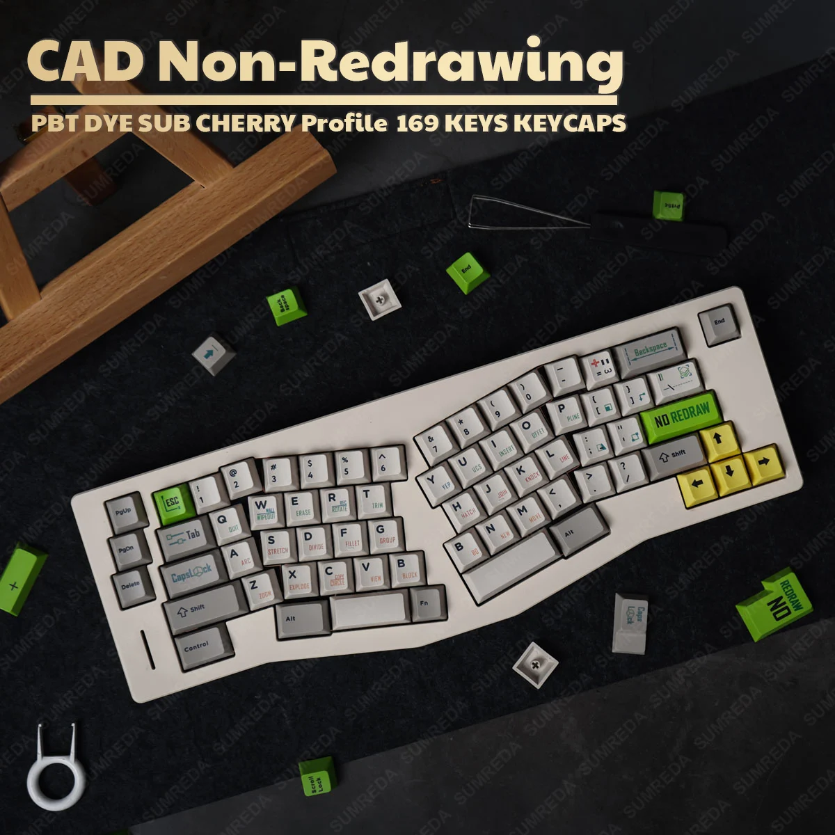 

CAD non-redrawing theme Alice keycaps 169 Keys PBT Cherry Profile DYE Sub 3u 7u Space bar Keycaps For Leobog Hi75 Hi8 Sugar65