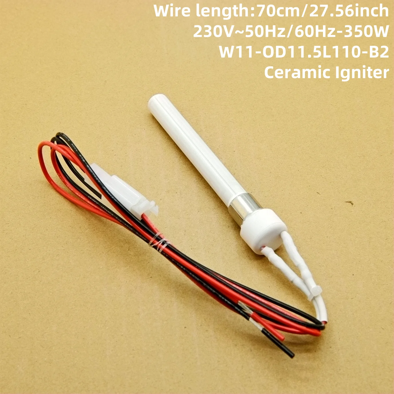 Pelet sobası Ateşleyici siyah Seramik Ateşleyici Seramik Isıtma Tüpleri pelet sobası için kıvılcım fişi 11.5*110mm