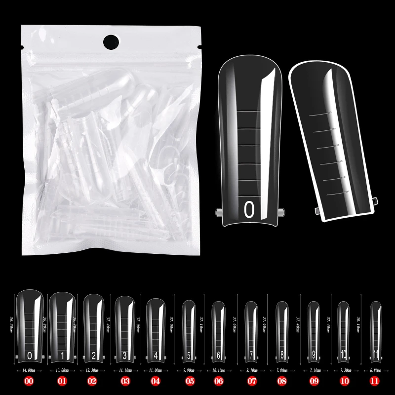 Formas duplas de unhas, 12 tamanhos, para extensão poli, gel transparente, reutilizável, acrílico, moldes de unhas, stiletto/oval/amêndoa, design de arte de unhas, salão de beleza