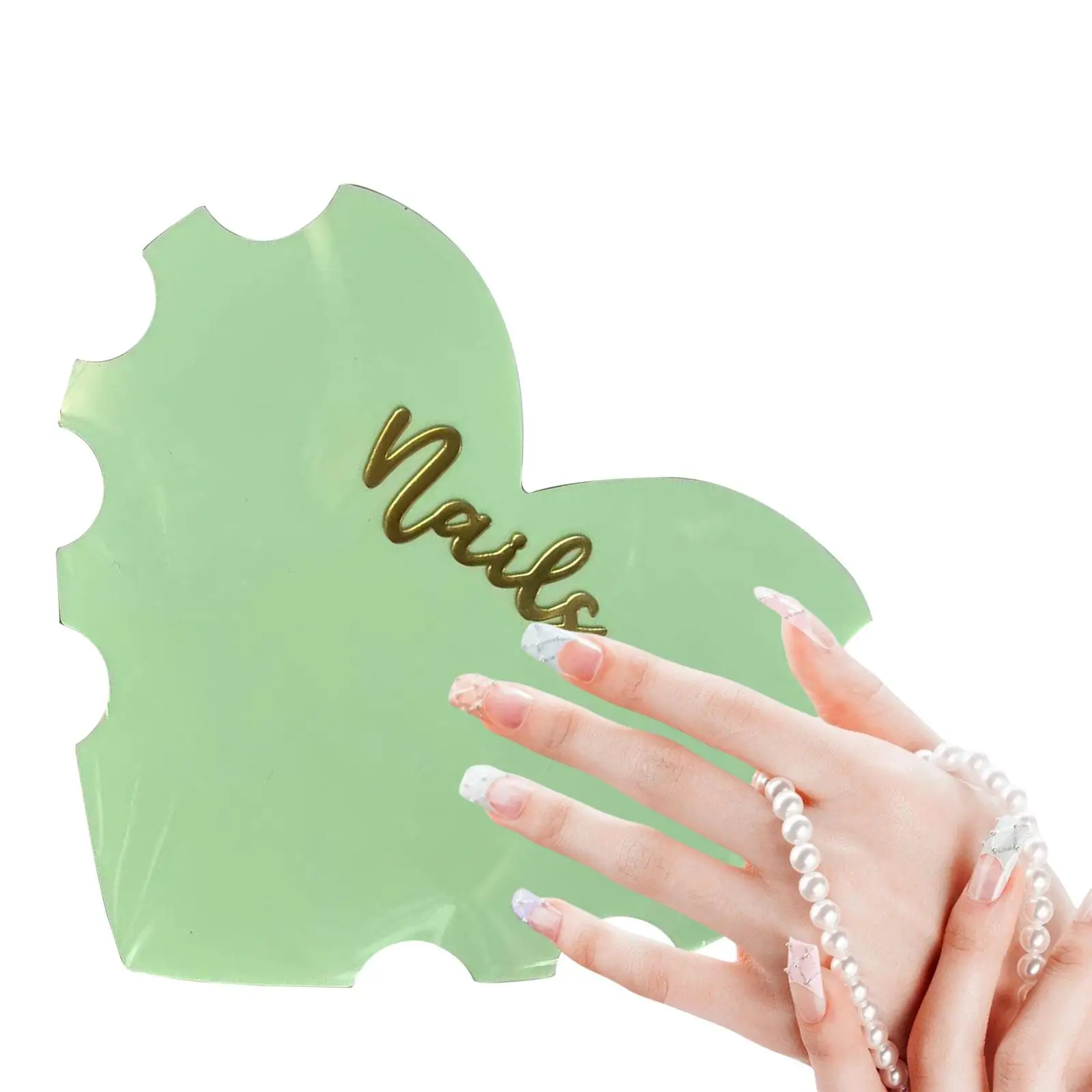 Heart Nail Art Display Board Acrylic Tray with Grooves Portable Photo Prop for Nail Room Decoration