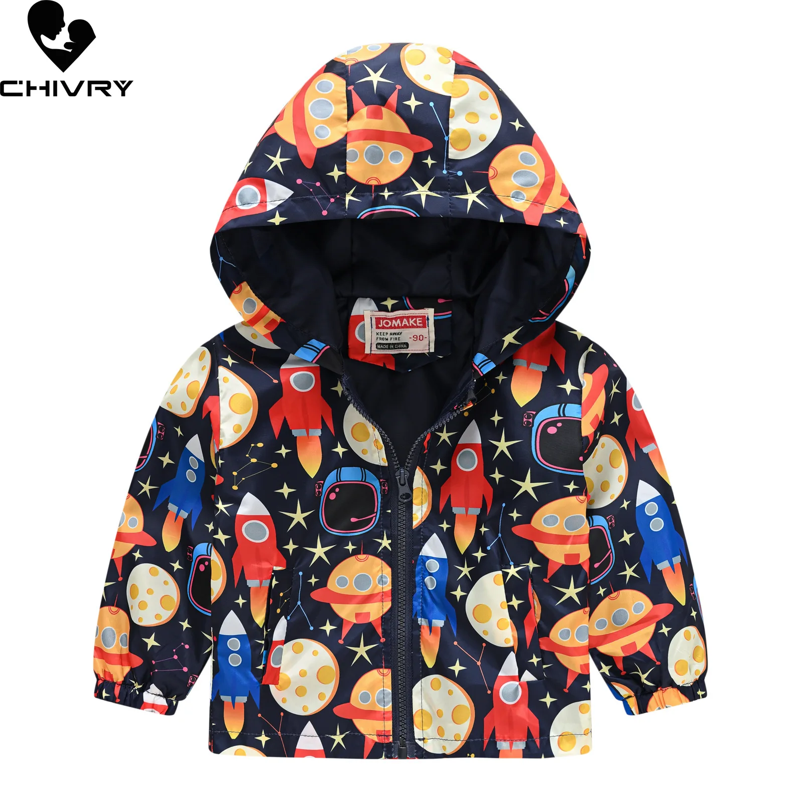 New Kids Boys Jackets Children Fashion Hooded Zipper Windbreaker Baby Girls Cartoon Dinosaur Print Coat Infant Waterproof Jacket
