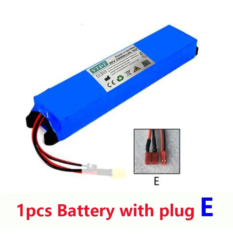 2024 36V 20Ah 18650 Lithium Battery Pack 10S3P 20000mah 500W A-level Battery Cells M365 Ebike Power Battery Same Port with BMS