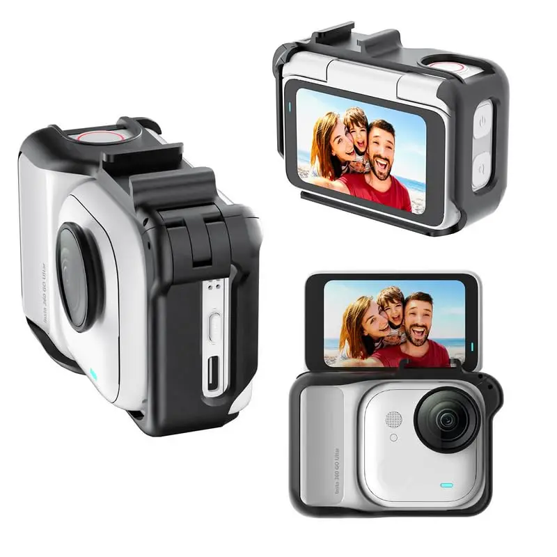 

For Insta360 GO Ultra Protective Frame Expandable Camera Shockproof Anti-drop Cover Quick Release ABS Rabbit Cage Protect Case