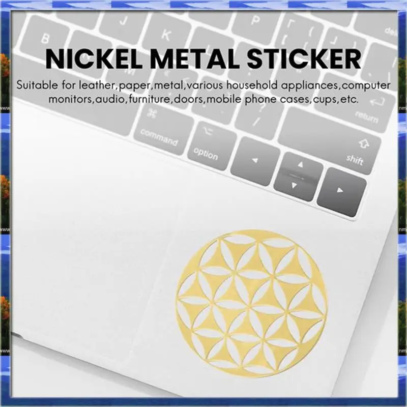

LJL 10Set New Metal Energy Decor Sticker Flower Of Life Home Office Decoration Stickers