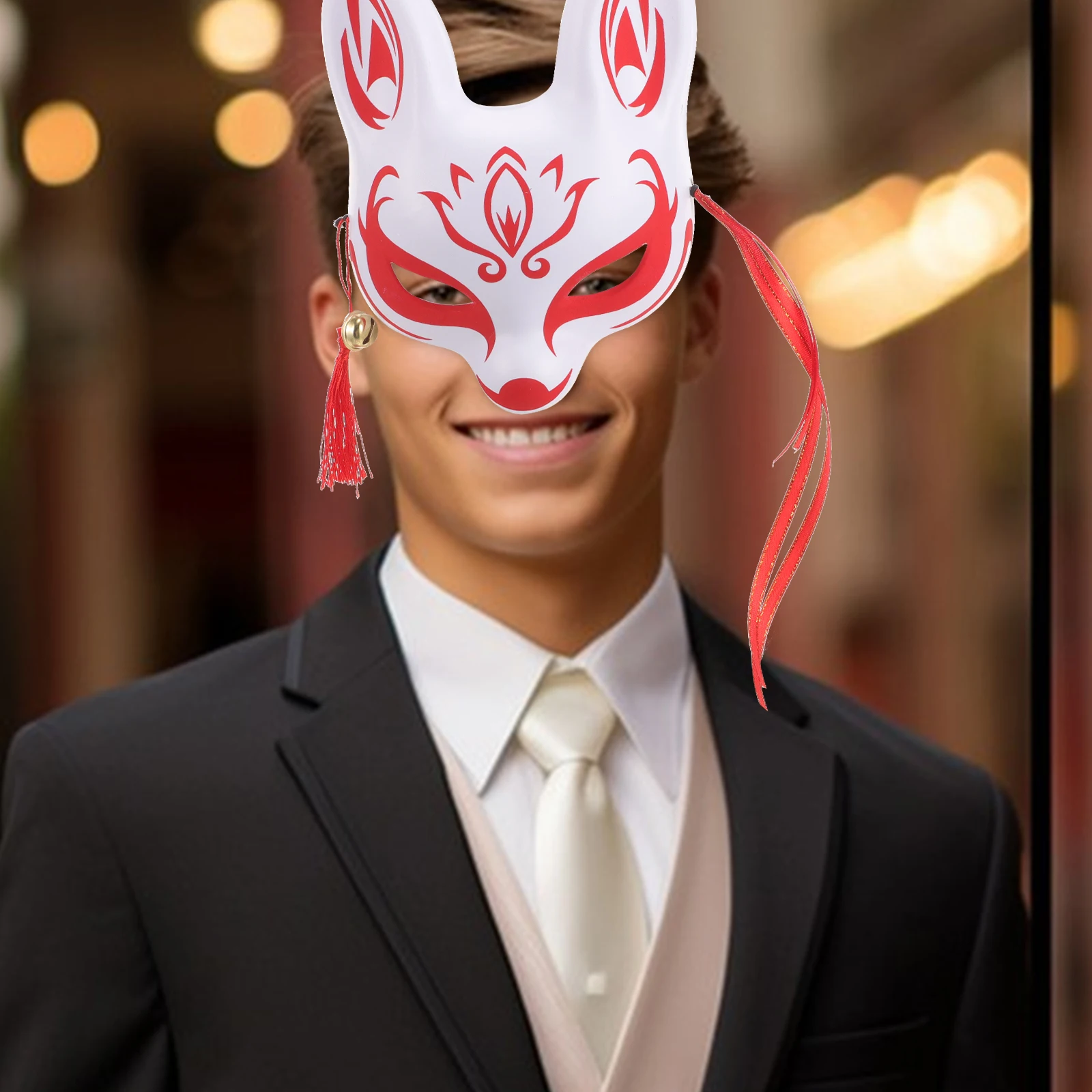 

Fox Mask Half Face PVC Cosplay Party Japanese Style Animal Masks Decorative Masquerade Props
