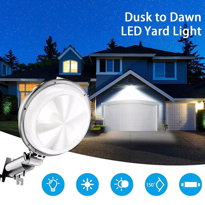 LED Outdoor Security Light With Sensor Waterproof Flood Lighting For Barn Yard Street Photocell Wall Lamp Illumination Tool