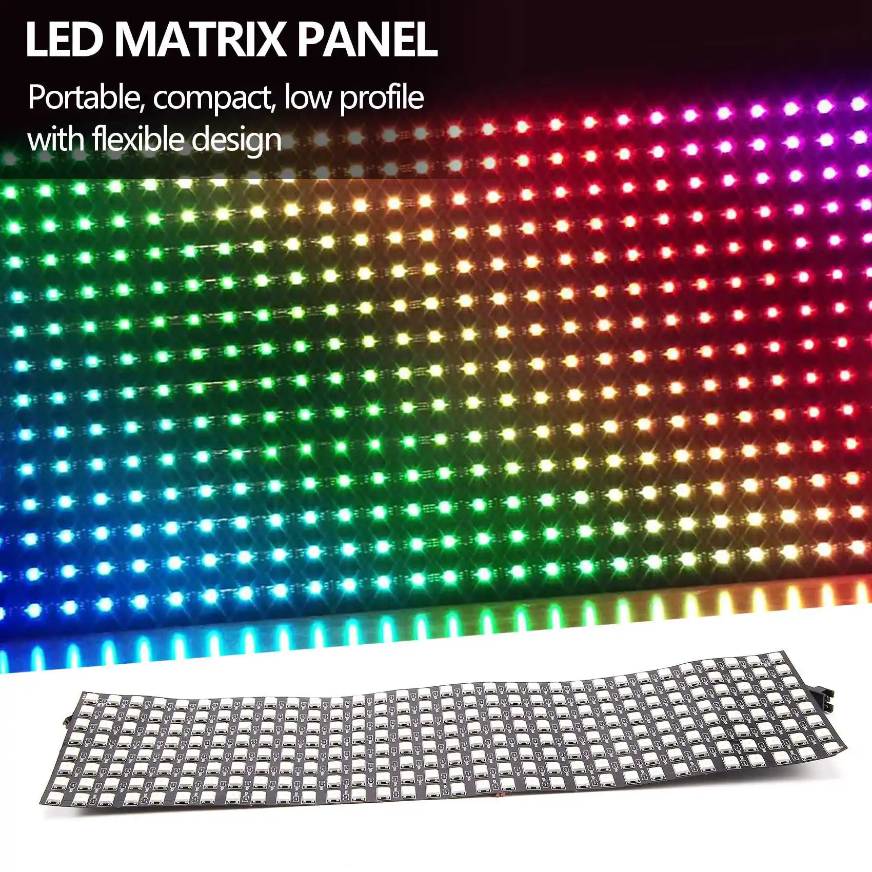 B68C LED Matrix Panel, WS2812B RGB 832 Pixels Digital Flexible Dot Matrix Individually Addressable LED Display Screen