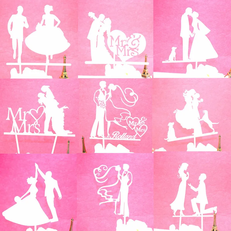 

Glitter Cake Topper Bride Groom Cake Cupcake Toppers Wedding Cake Flags For Kids Birthday Party Cake Toppers Decor 33 style