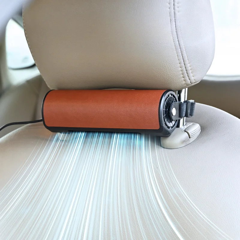 

New Interior Rear Headrest Fan USB Plug In Car Seat Fan Wind Power Up To Low Noise Car Rear Seat Creative Fan Car Fan