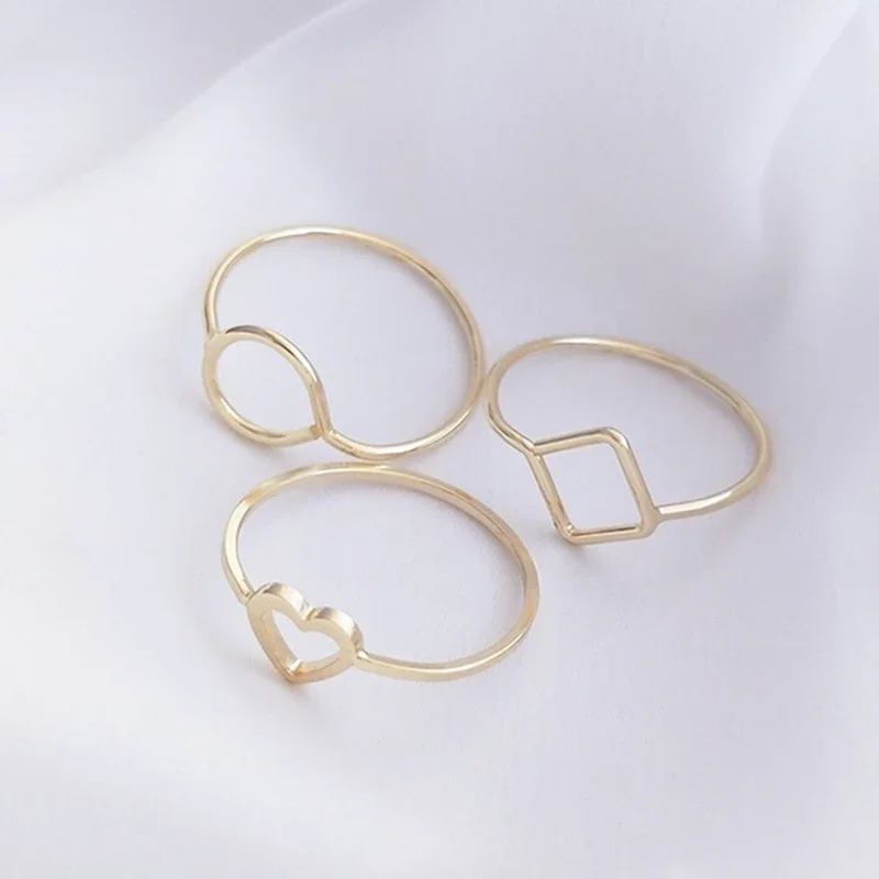 5Pcs 14K Gold Plated Brass Heart Circle Ring Base Settings For Women Girls Finger Rings Diy For Handmade Jewelry Making Findings