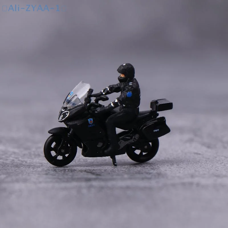 【ZYAA-1】1/64 نموذج دراجة نارية مصغر من خليط معدني للأمن العام أثاث شرطة خاص لعرض هدية عيد ميلاد للأطفال
