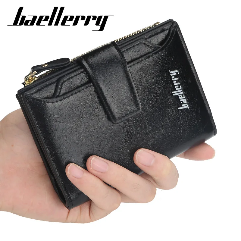 2024 Men Women Coin Purse Wallet PU Leather Zipper Haps Business Card Holder Money Bag Short Wallet Driving License Bag Unisex