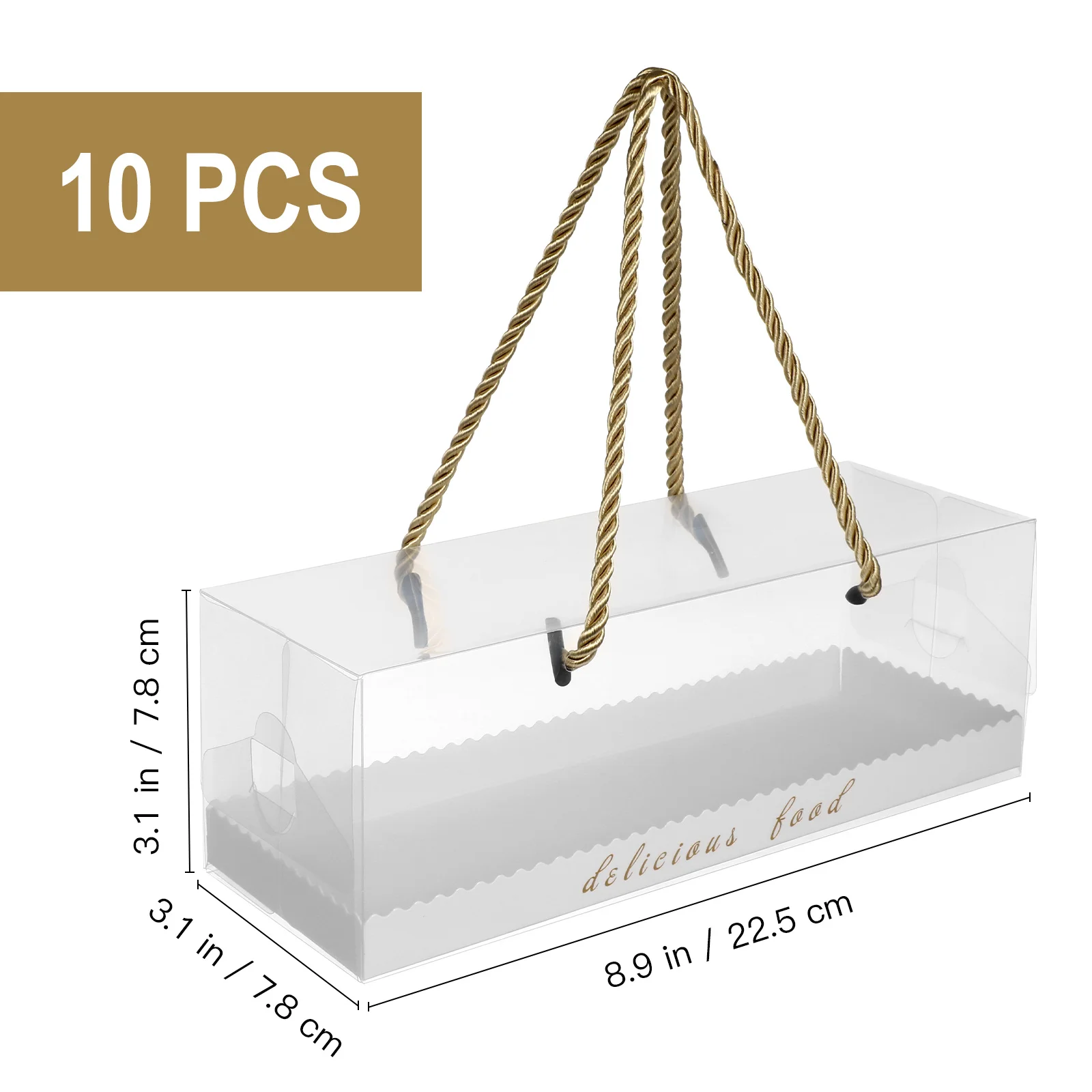 10 pcs Baking Boxes Transparent Food Containers For Cake Dessert Storage Practical Portable Candy Packaging Sturdy Non-Toxic