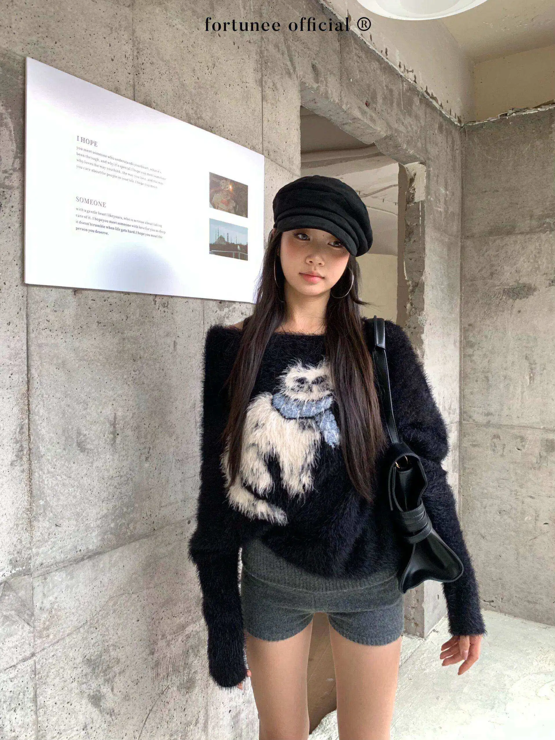 

Fortunee Original Early Autumn Asymmetrical oulder Design Long Hair Knitted Sweater Long Sve Top Embroidery Commute ...