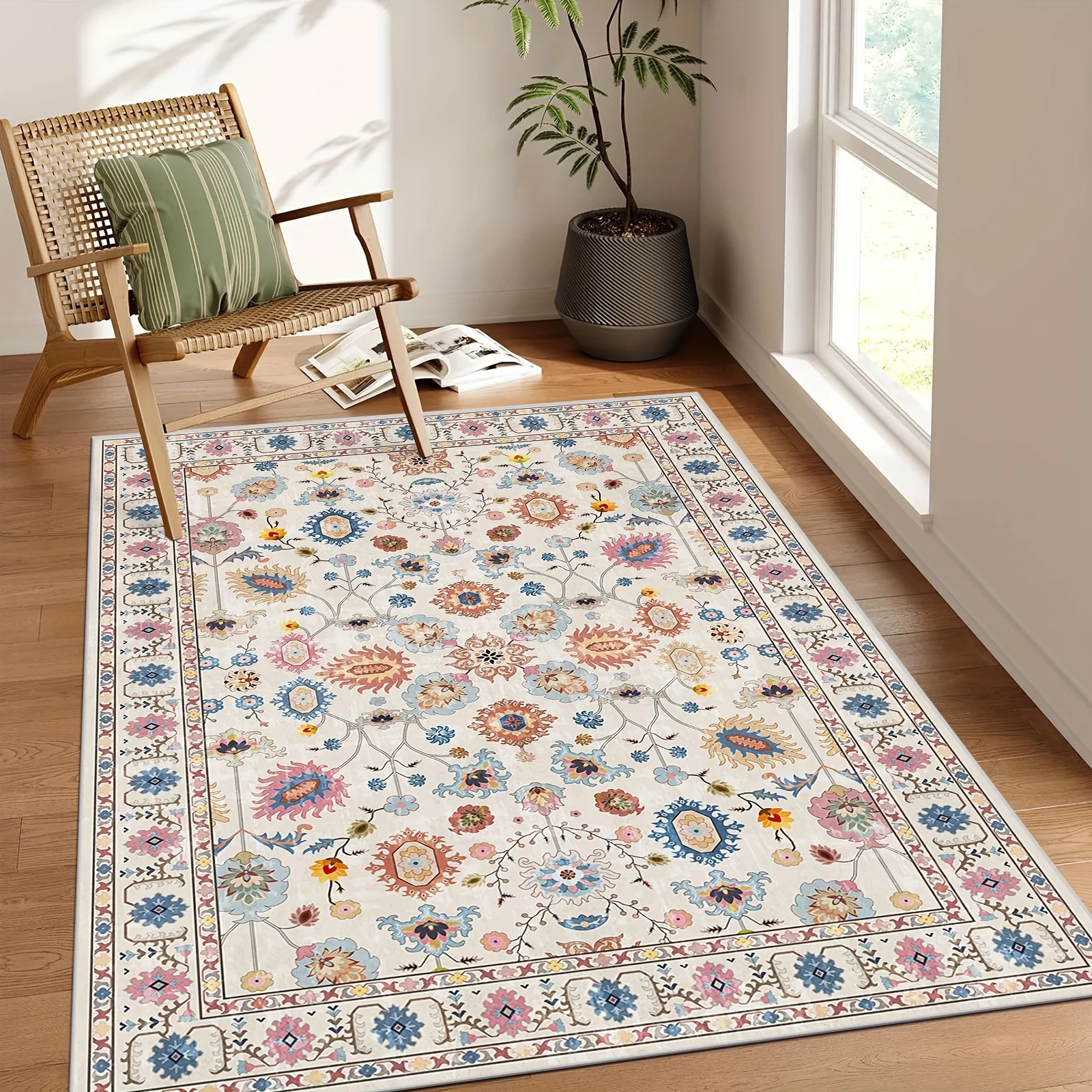 VIKAMA High-quality Soft Boho Vintage Rug Large Area Carpet for Bedroom Dining Living Room Mat Sofa Coffee Table Floor Mat Home