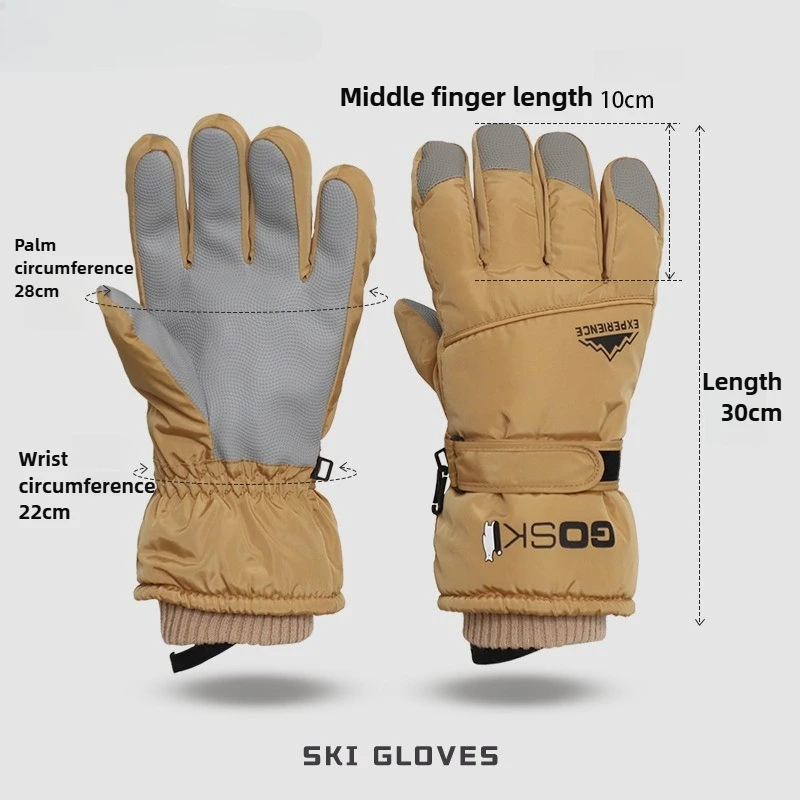 قفازات التزلج الشتوية غير قابلة للانزلاق شاشة تعمل باللمس مقاوم للماء ملحقات ركوب الدراجات الدافئة للجنسين قفازات حماية المعصم المضادة للخسارة #2