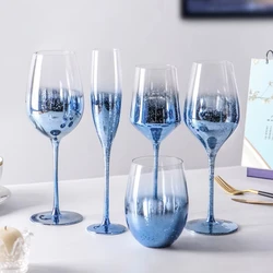 Blue Starry Sky Crystal Glass Goblet Red Wine Glass Mug Home High Value Party Grape Champagne Glass Cocktail Set Furniture Items