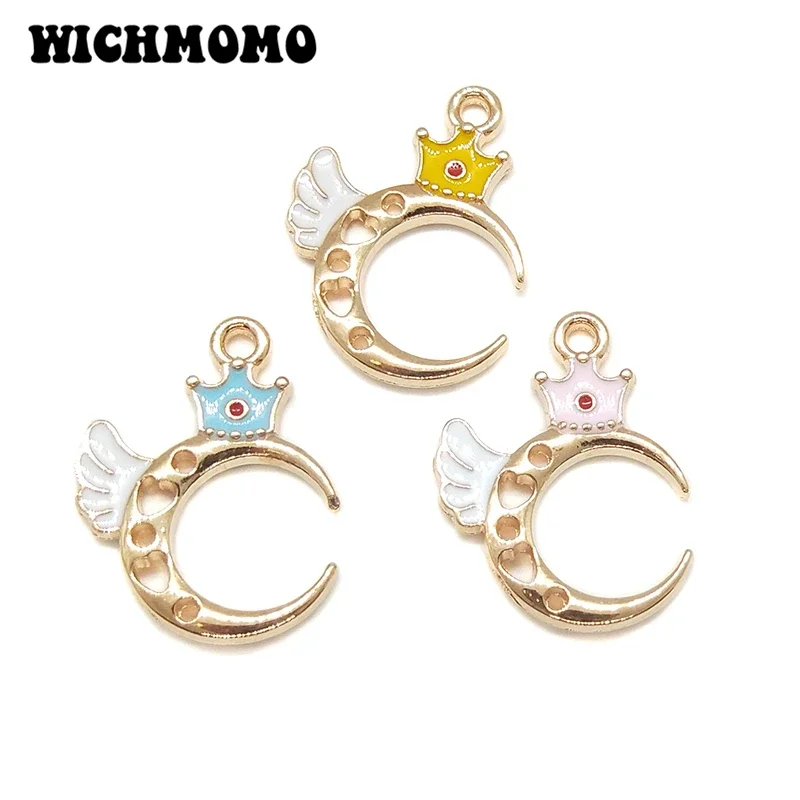 

Новая мода, 10 шт., 22 мм, эмаль из цинкового сплава, милая лунная корона, подвески для DIY, ожерелья, браслеты, ювелирные аксессуары