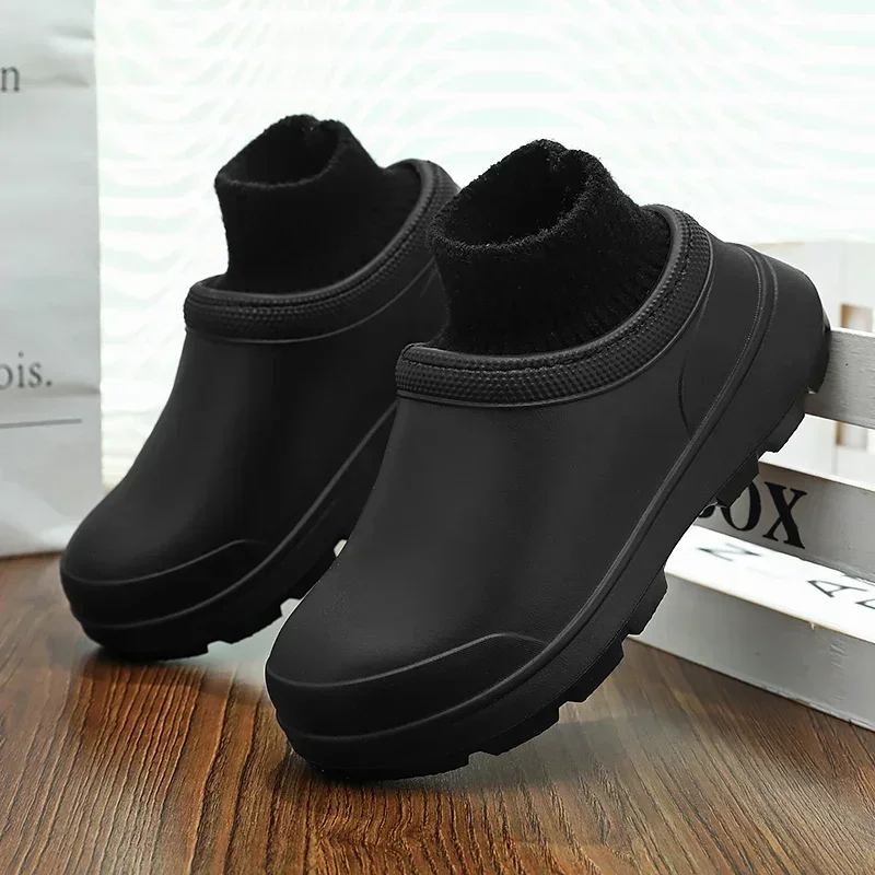 Winter Warm Kitchen Non-slip Waterproof Restaurant Working Shoes Eva Chef Cotton Slippers Size 36-47 Zapatillas De Deporte Yuyin