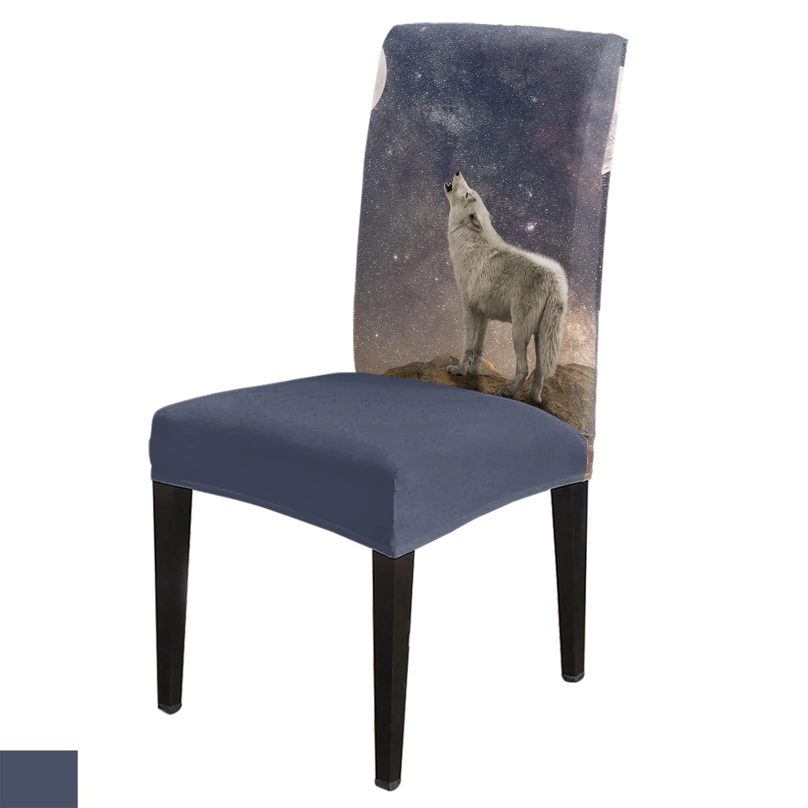 

Howling Wolf Moon Night Starry Sky Dining Chair Cover 4/6/8PCS Spandex Elastic Chair Slipcover Case for Wedding Home Dining Room