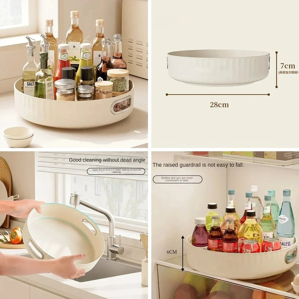 

360Degre Rotatable Round Tray Countertop Multi Purpose Decorative Tray Rotating Storage Rack Storage Bathroom Kitchen organizers