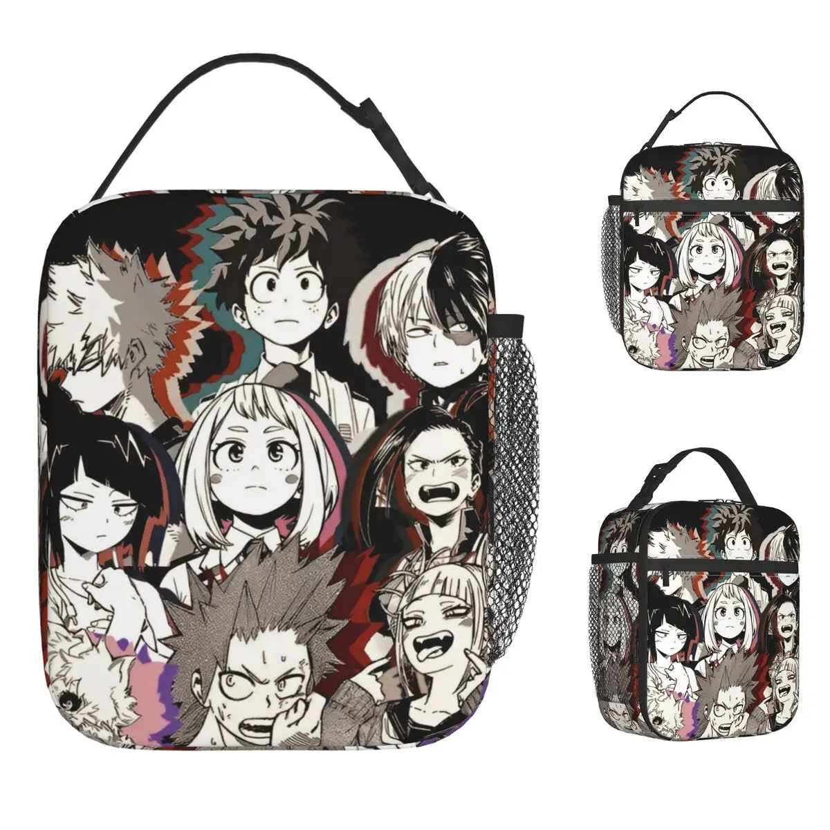 

Сумка для обеда в стиле аниме My Hero Academia, модная коробка для обеда для детей, школы, удобная сумка-холодильник, водонепроницаемая дизайнерская сумка для еды
