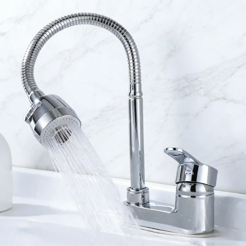 

Kitchen Faucet 360° Rotatable Flexible Faucet 2 Mode Stream Spray Bubbler Splash Proof Hot Cold Water Sink Mixer Tap Home Use