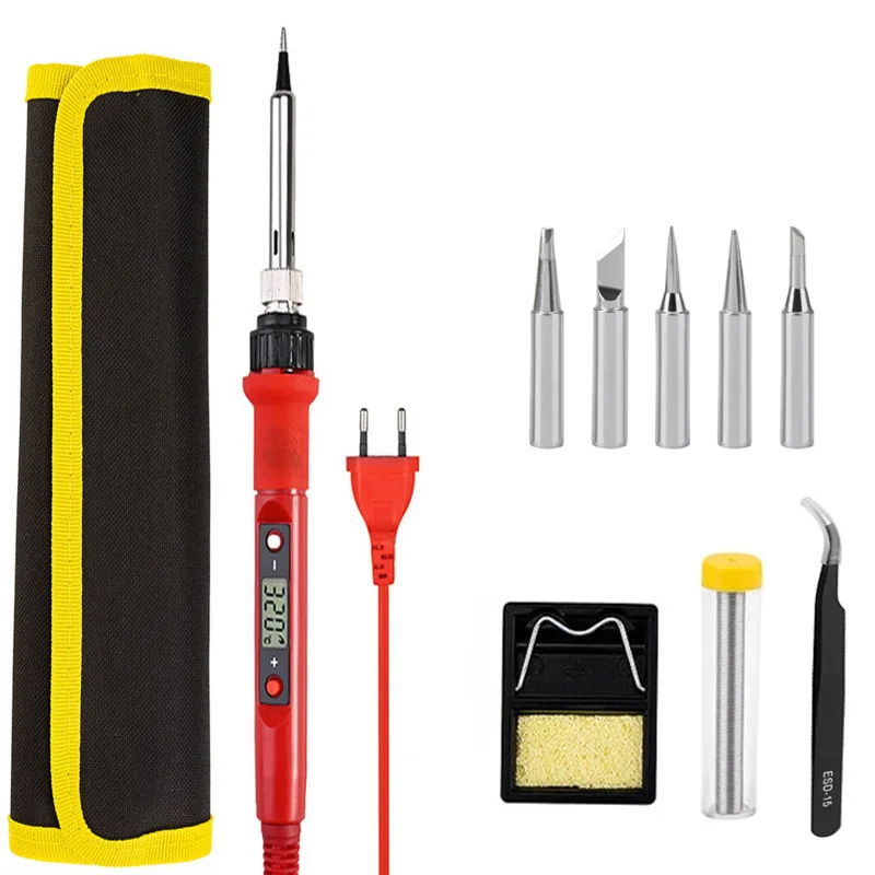 

80W Electric Soldering Iron Adjustable Temperature Replaceable Soldering Iron Head Soldering Iron Pen Welding Kit