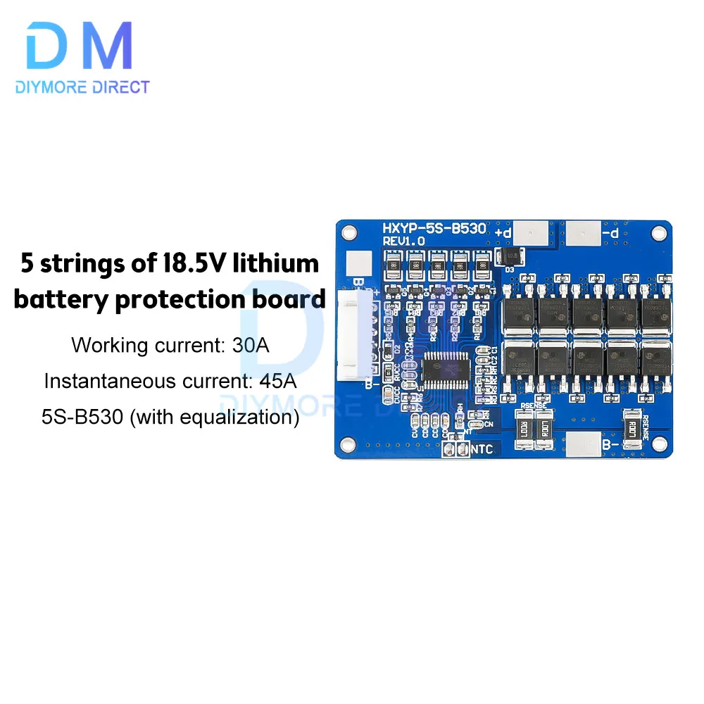 5S 30A Li-ion Lithium Battery BMS 18650 Charger Protection PCB Board 18V 21V Cell Protection Circuit For Drill Motor Lipo Cell