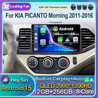 Android 15 Carplay Auto For KIA PICANTO Morning 2011 2013 2014 2015 2016 Multimedia Navigation Car Radio Player WIFI+4G LHD DSP