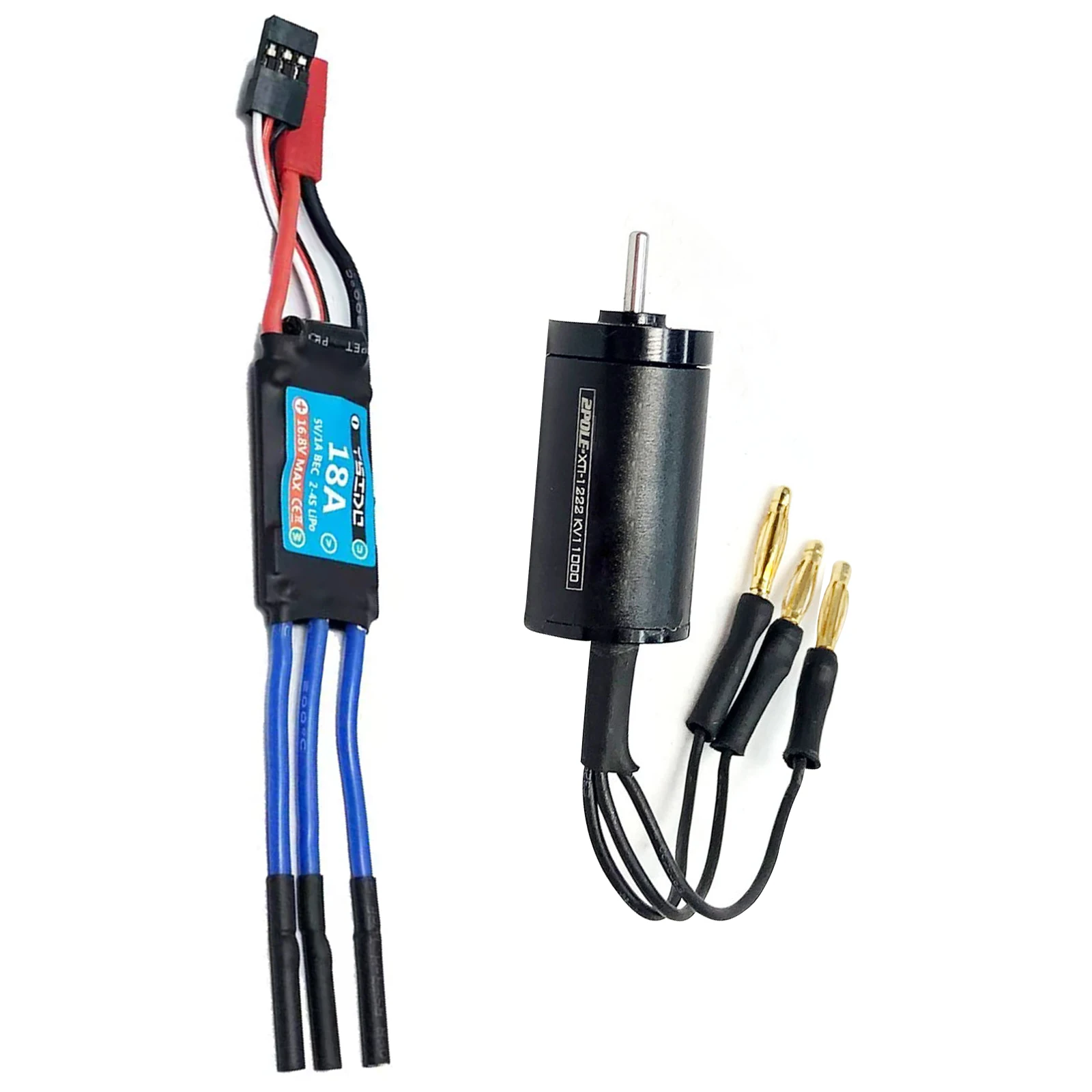 

18A ESC + 1222 11000KV 2 Poles Brushless Motor RC Car Parts Accs Toys Trucks Tanks Brushless For 1/28 1/32 RC Car Motorcycle