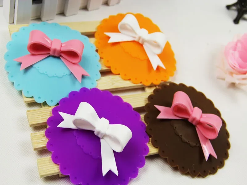 

2PCS Cute Bow Lace Dustproof Reusable Cup Silicone Lid Thermal Insulation Cup Cover Seal silicone Cover LB 264