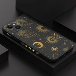 Custodia per telefono Golden Starry Sky per iPhone 16 15 14 13 12 11 X XR XS SE2 SE2020 8 7 6 6S Plus Pro Max Mini Cover in Silicone