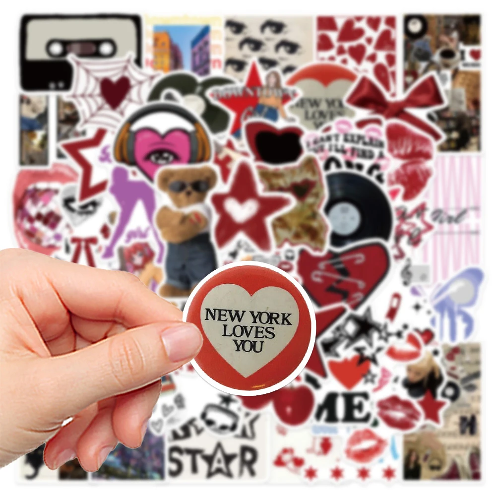 10/30/50pcs Cartoon Downtown Y2K Girls Graffiti Stickers Aesthetic Decals Laptop Phone Fridge Travel Luggage Decoration Sticker