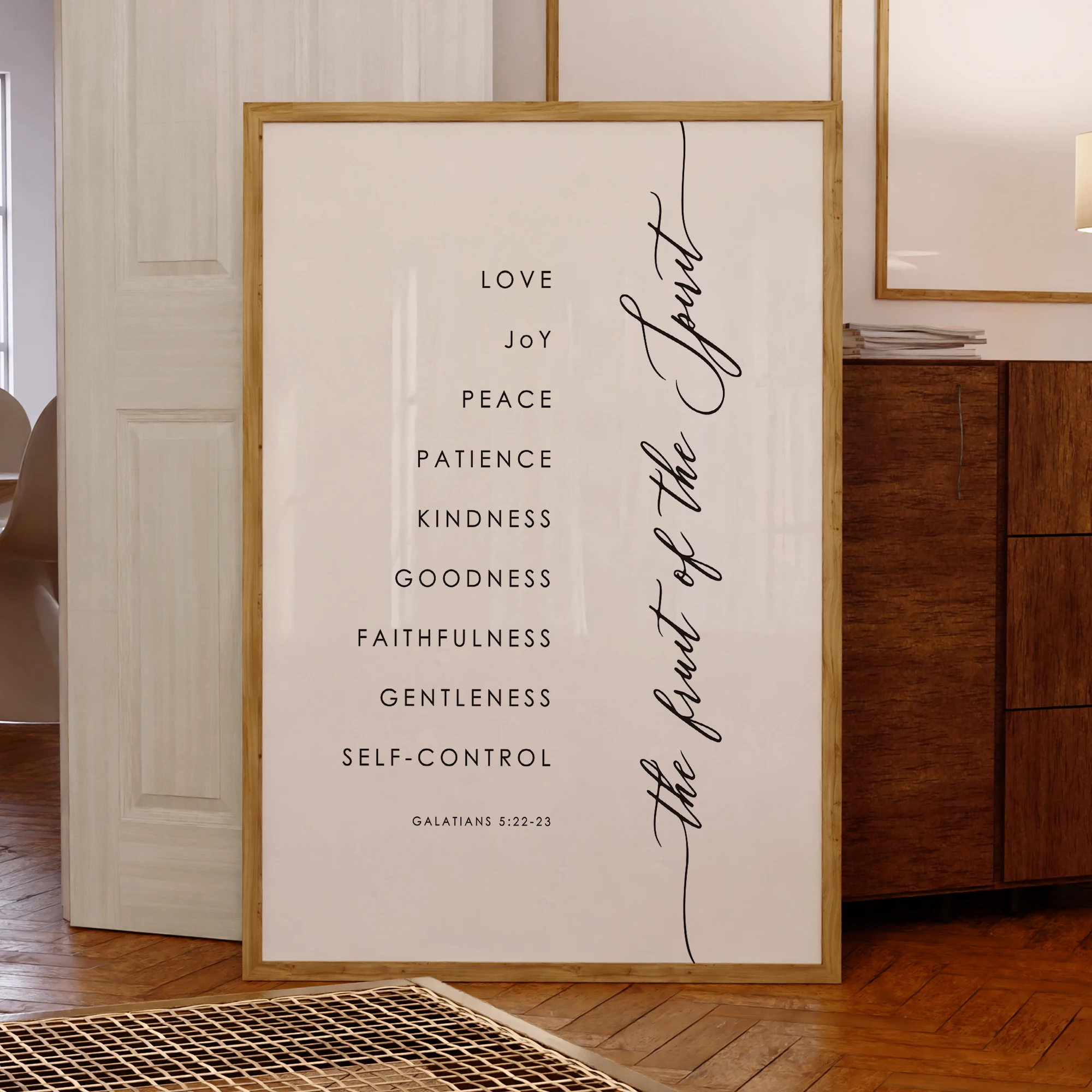 Galaterbrief 5:22-23 Christentum Bibelvers Wandkunst Drucke Leinwandgemälde Poster Bild für Wohnzimmer Heimdekoration