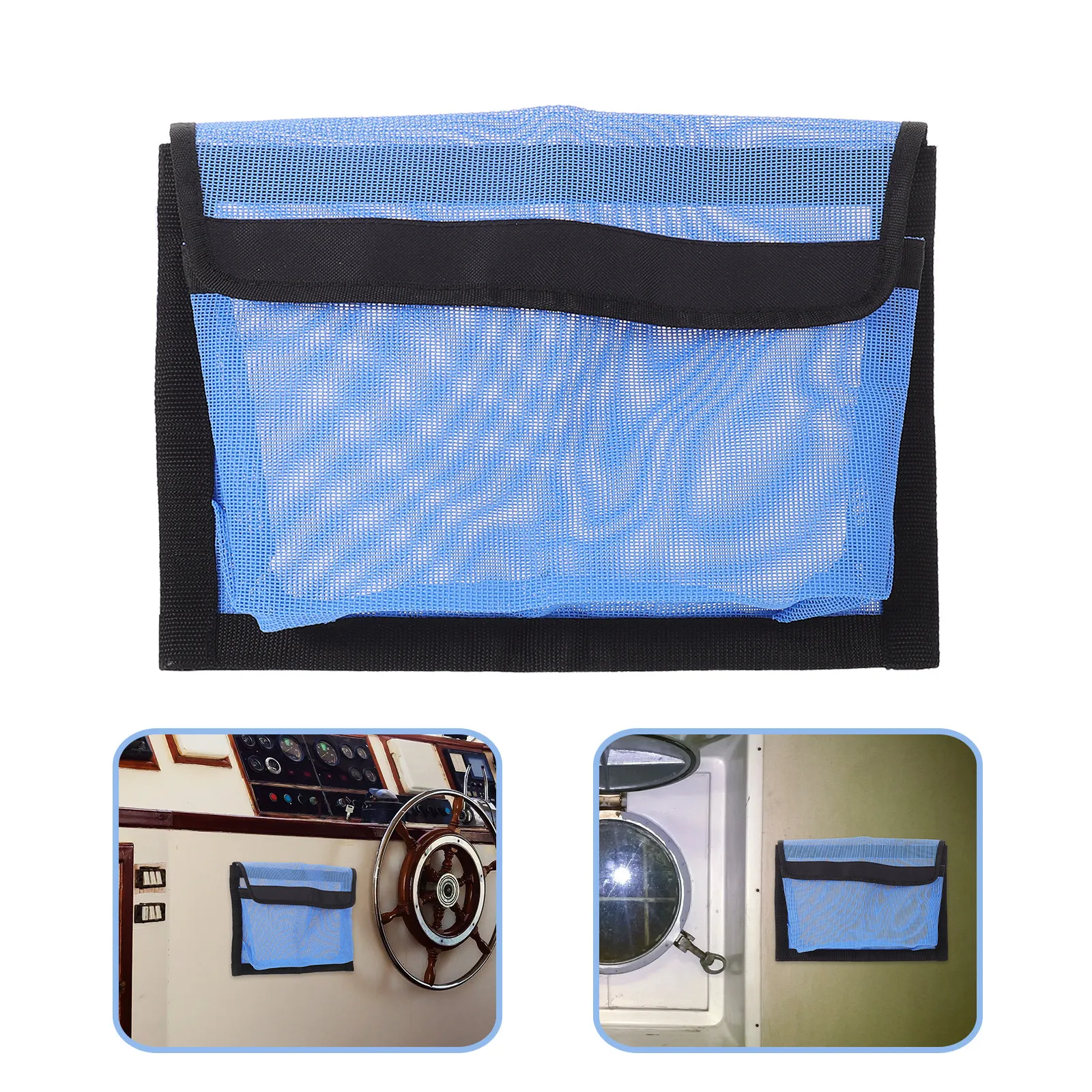 Self-Adhesive Boat Mesh Storage Bag Marine Waterproof Organizer for Phones Tools Gear Kayak Canoe Fishing Boating Accessories