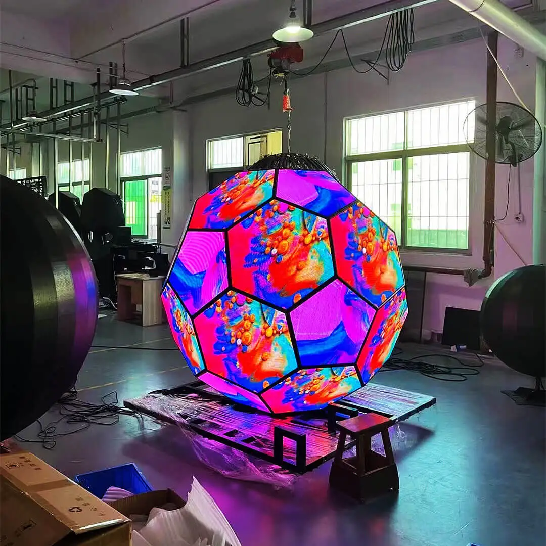 Football Shape LED Display Ball Stadium Sports Attractive Creative Customized Football Shape LED Display Screen for  Advertising
