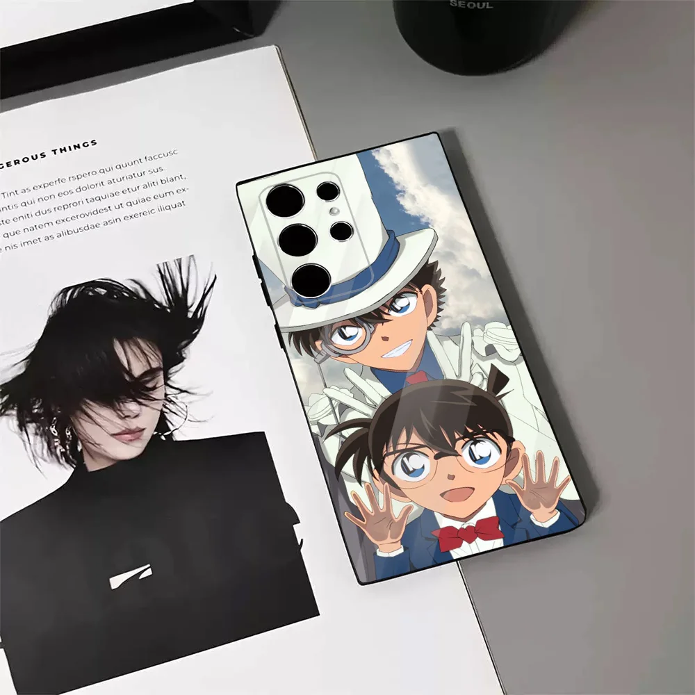 Anime D-Detective Conan Phone Case For Samsung S24,23,22,30,21,10,9,Ultra,Plus,Lite,FE,5G Black Soft Case