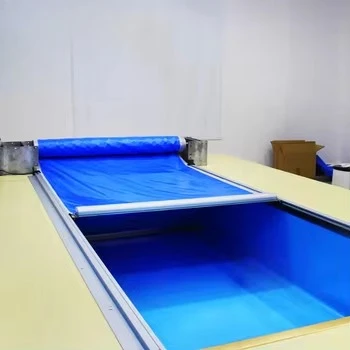 Custom pool automatic PVC pool cover with aluminum rail hydraulic system - durable and easy to install