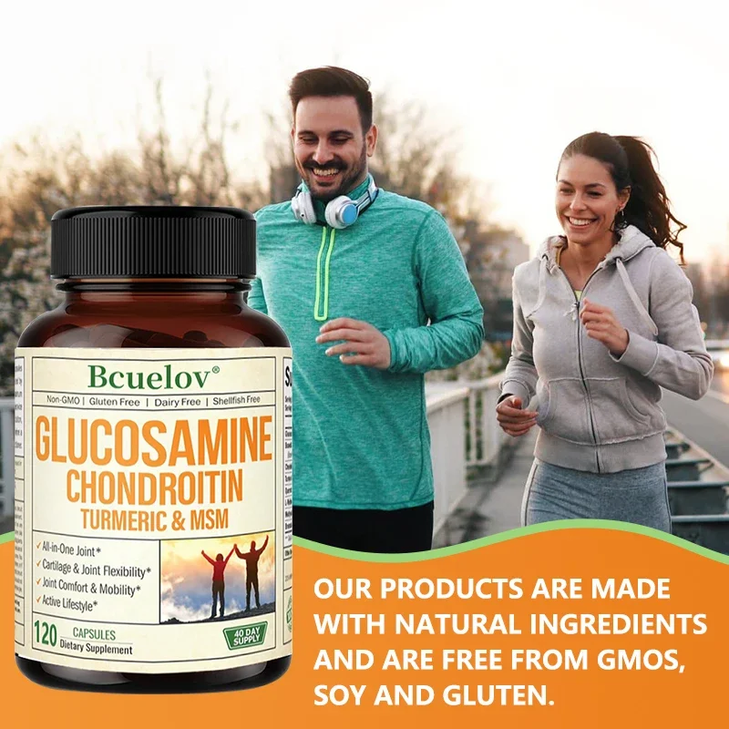 Glucosamine Chondroitin Turmeric MSM - Shellfish Free Joint Health Supplement - For Joint, Cartilage, Bone Density Health