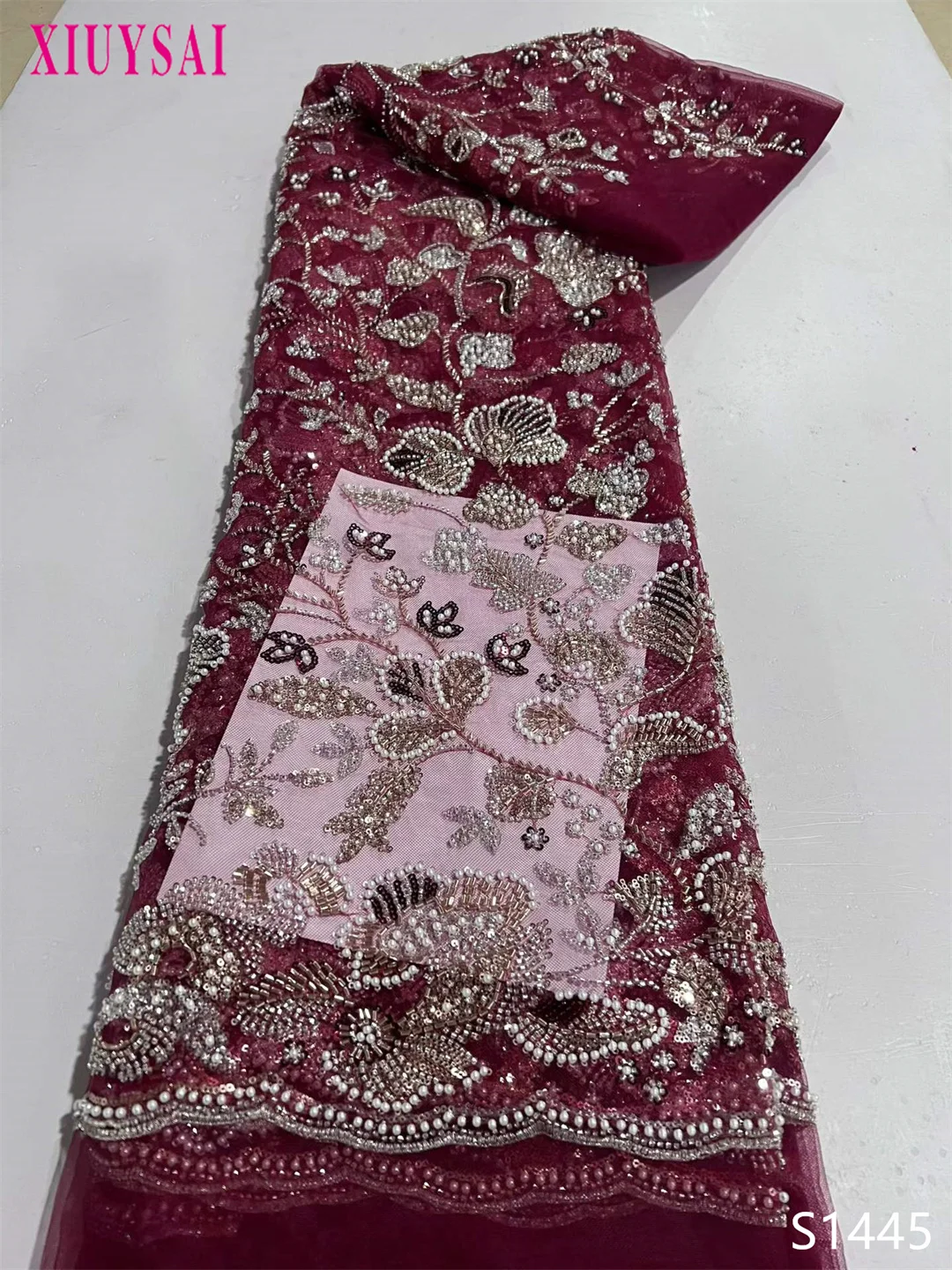 

African Lace Fabric for Wedding Sewing, Soft Tulle Mesh Fabric, Sequin Beads, French and Nigerian, High Quality, 2024