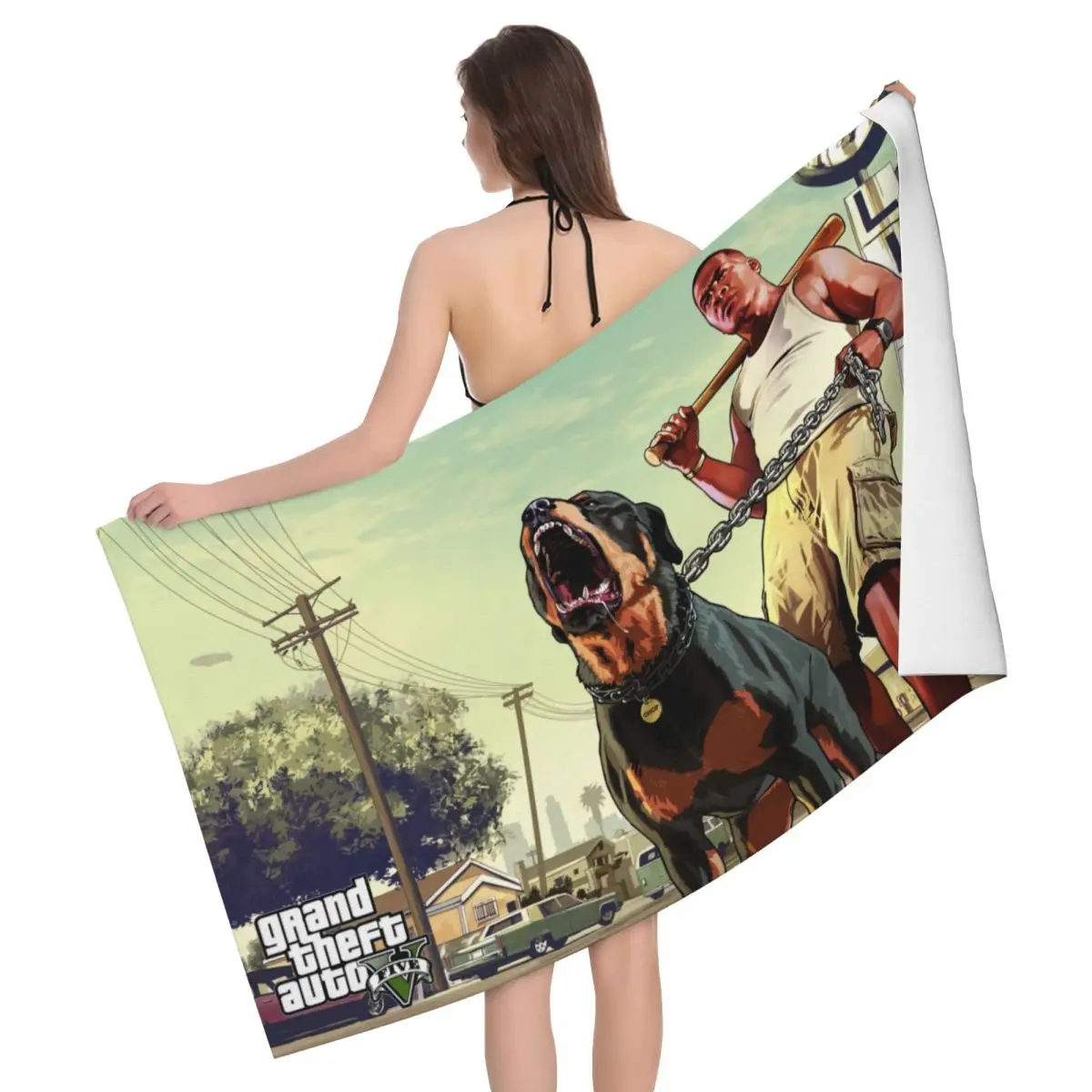 Custom Grand Theft Auto Adventure Game Soft Linen Microfiber Beach Bath Towel Quick Drying GTA Shower Yoga Towels