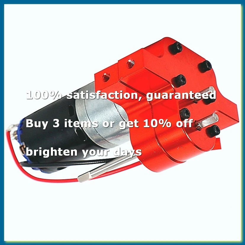 ●370 Brushed Motor+Alloy Heat Sink Set with Steel Gears for C14 C24 B14 B24 B16 B36 6X6 Upgraded Parts,Red