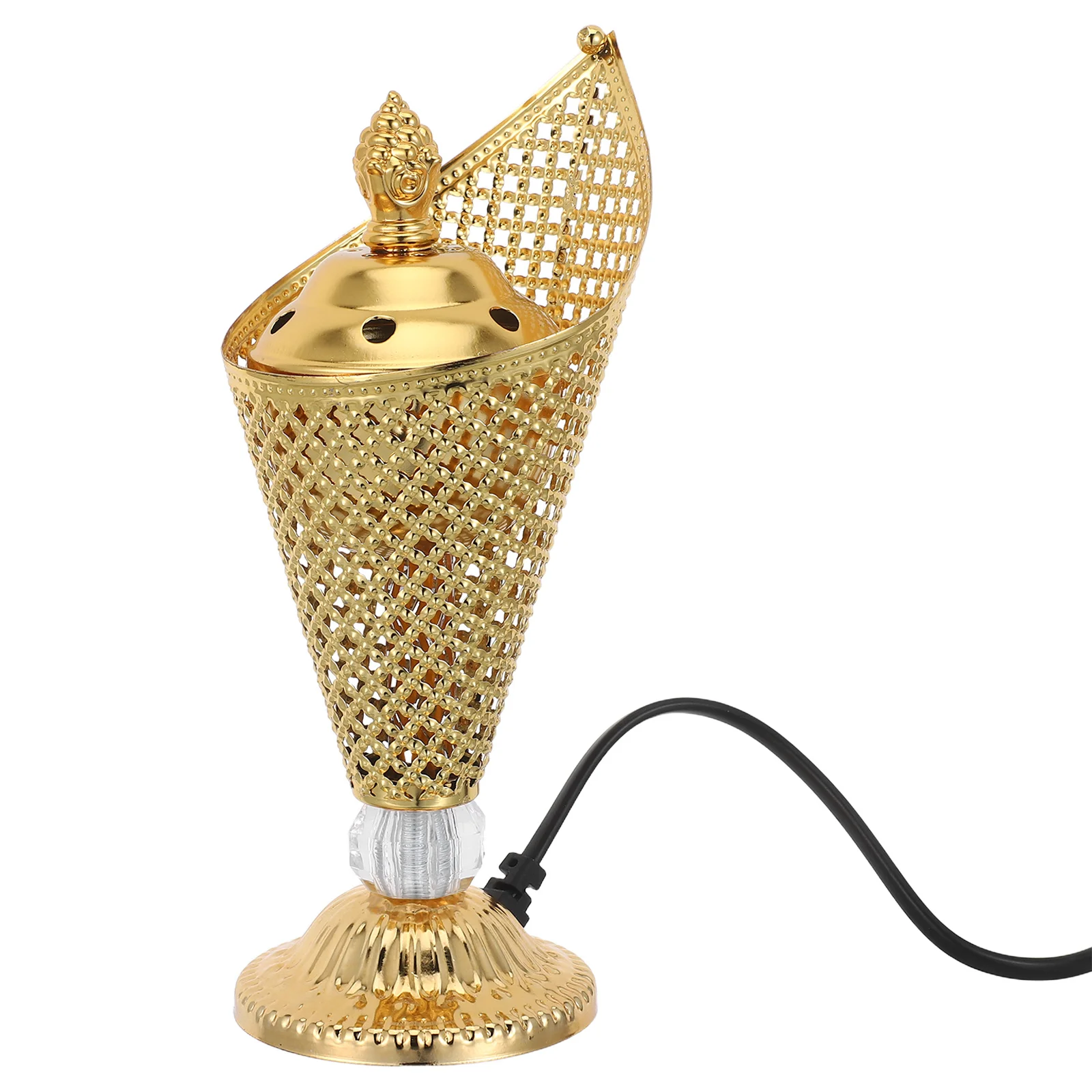 

Electric Mabkhara Middle Incense Burner for Bakhoor Oud Chips Flameless Plug in Aroma Warmer Home Office Yoga