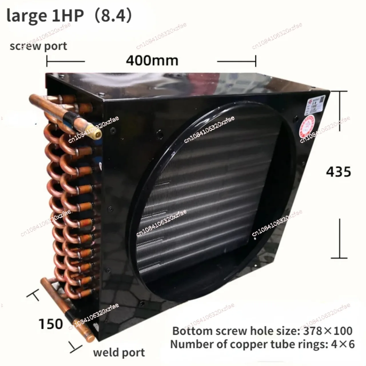 For Freezer Refrigerator Copper Tube Radiator Heat Exchanger 1HP Air Conditioner Condenser Air-cooled Aluminum Fin Condenser