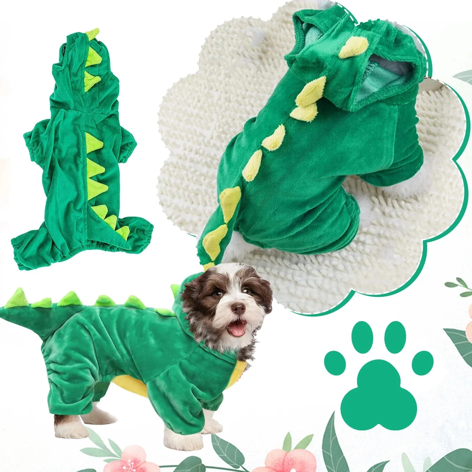 

Elastic Dinosaur Transformation Costume Halloween Dog Costume Crystal Fleece Halloween Dog Costume Pet Items Dog Accessories