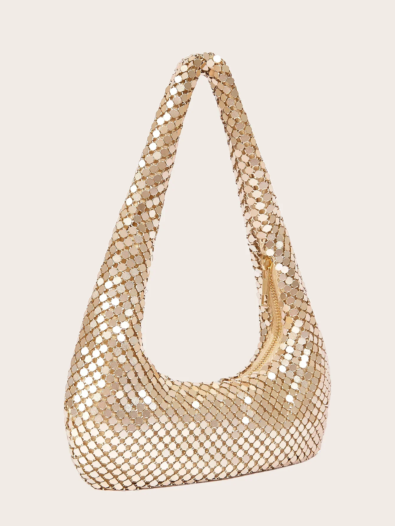 レディースハイエンドキラキラメタル脇の下バッグ光沢のあるダイヤモンドアルミシートクラッチショルダーバッグパーティーイブニングナイトクラブ用