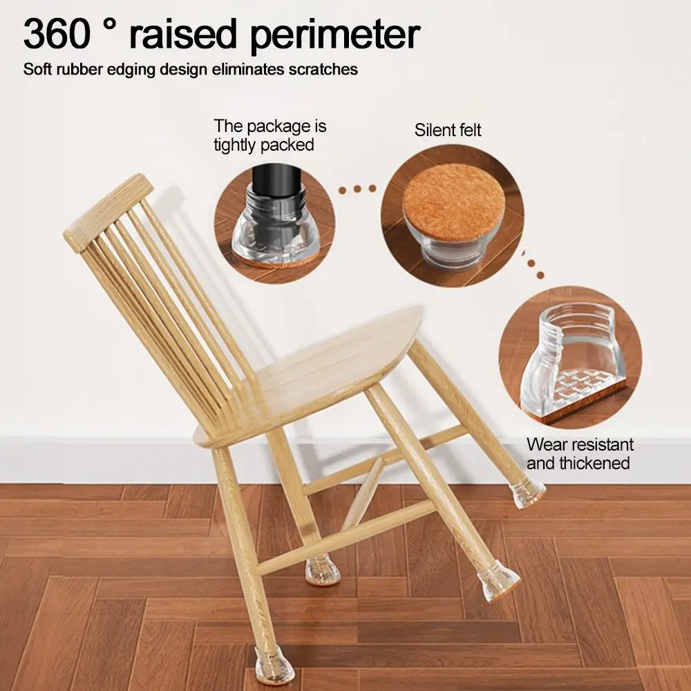 

4 шт./компл., круглая форма, мебельная фетровая подкладка, защита от царапин, уменьшает трение, противоскользящий коврик, износостойкая защита для пола