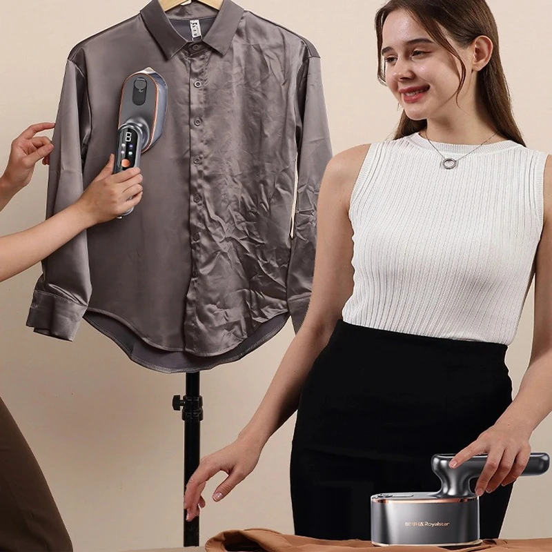 مكواة بخار محمولة بقدرة 1200 وات مع شاشة LCD وأربعة أوضاع بمقبض دوران 180 درجة، ماكينة كي الملابس المحمولة للسفر والسفر