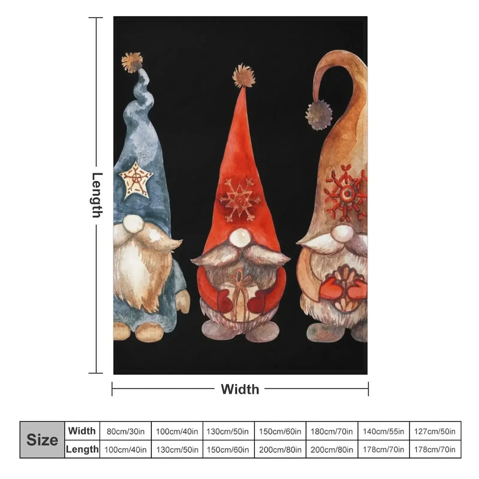 Gnome Christmas Little Cute Gnome Family Gifts Presents Throw Blanket Plush Hairy Camping Giant Sofa Cute Plaid Blankets